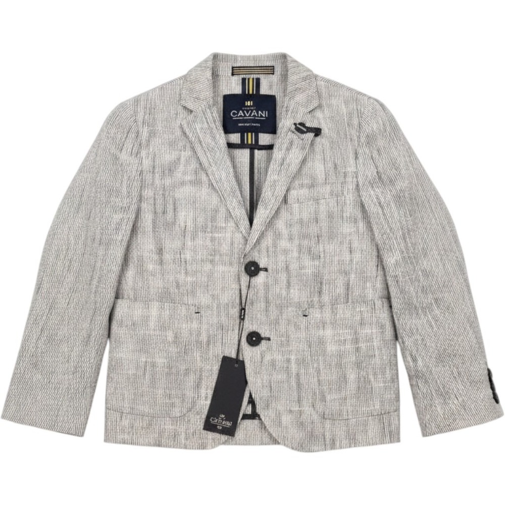 House of Cavani Jamie Blazer Boys‎ Size 7 Grey Pinstripe Formal Suit Jacket